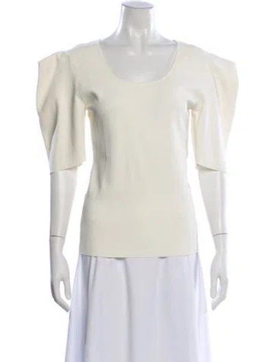 Pre-owned Stella Mccartney Scoop Neck Short Sleeve Top In White