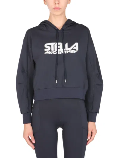 Stella Mccartney Scuba Sweatshirt With Logo In Blue