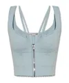Stella Mccartney Scuba Zip Corset Top In Gray