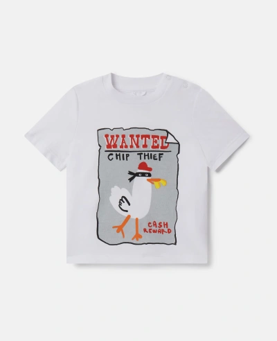Stella Mccartney Kids' Seagull Bandit T-shirt In White