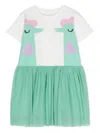 Stella Mccartney Green Dress For Girl With Seahorse In Green