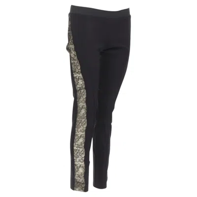 Stella Mccartney Seam Sheer Lace Side Stretch Legging Pants In Black