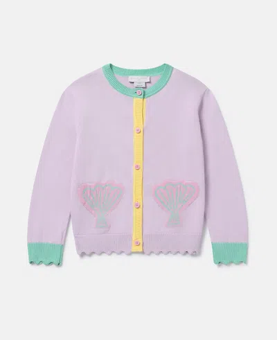Stella Mccartney Seashell Pocket Cardigan In Lilac