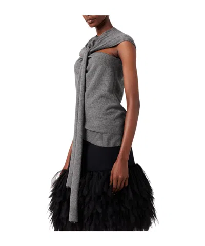 Stella Mccartney Self-tie Fastened Sleeveless Knitted Top In Black
