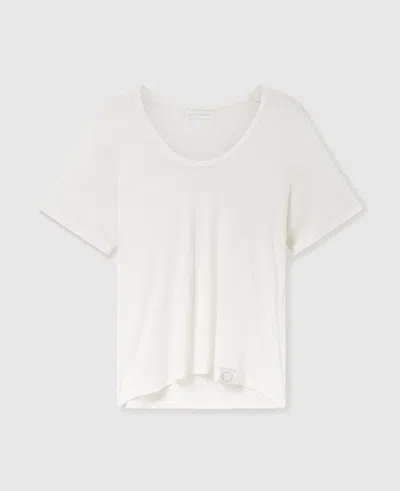 Stella Mccartney Semi-sheer Knit Crewneck T-shirt In White