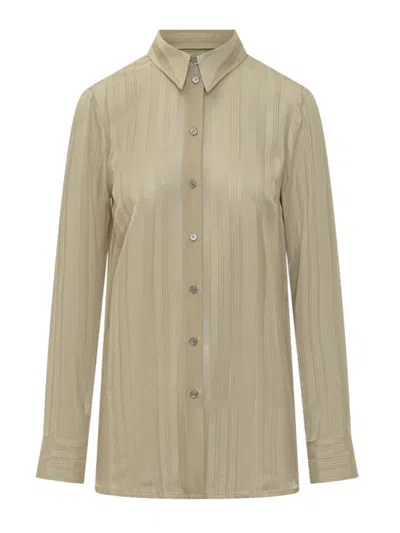 Stella Mccartney Semi-sheer Striped Shirt In Green