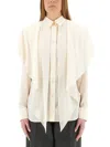 Stella Mccartney Women's Semitransparent Shirt With Layered Panel In White