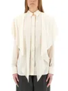 Stella Mccartney Women's Semitransparent Shirt With Layered Panel In Ivory