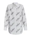 Stella Mccartney Sequin-embellished Striped Shirt In Gray