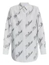 Stella Mccartney Sequin-embellished Striped Shirt In Gray