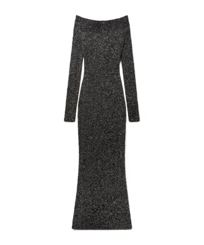 STELLA MCCARTNEY STELLA MCCARTNEY SEQUIN OFF-SHOULDER FLOOR-LENGTH DRESS
