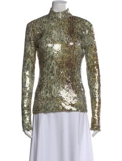 Pre-owned Stella Mccartney Sequin Patterned Top In Green
