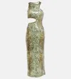 Stella Mccartney Sequined Cutout Midi Dress In Multicoloured