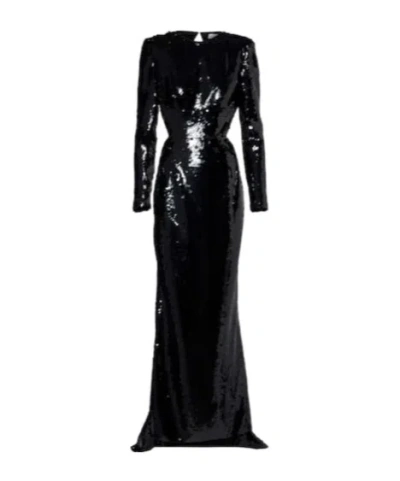 Stella Mccartney Womens Black Open-back Sequin-embellished Maxi Dress