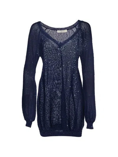 Pre-owned Stella Mccartney Sequined Knit Sweater In Blue