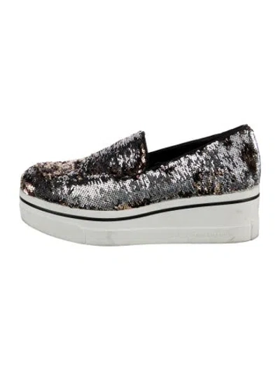 Pre-owned Stella Mccartney Sequins Patterned Wedge Sneakers