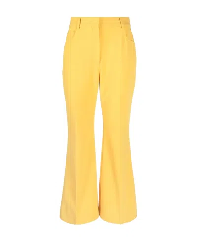 Stella Mccartney Seven-point Trumpet Casual Pants In Yellow