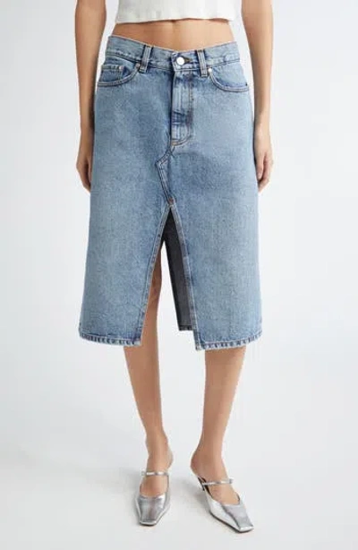 Stella Mccartney Shadow Pockets Denim Skirt In Blue