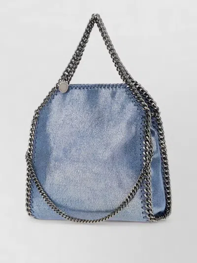 Stella Mccartney Shaggy Deer Falabella Clutch Bag Chain In Blue