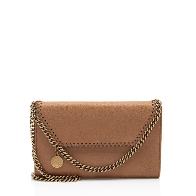Stella Mccartney Shaggy Deer Falabella Wallet Crossbody Bag In Brown