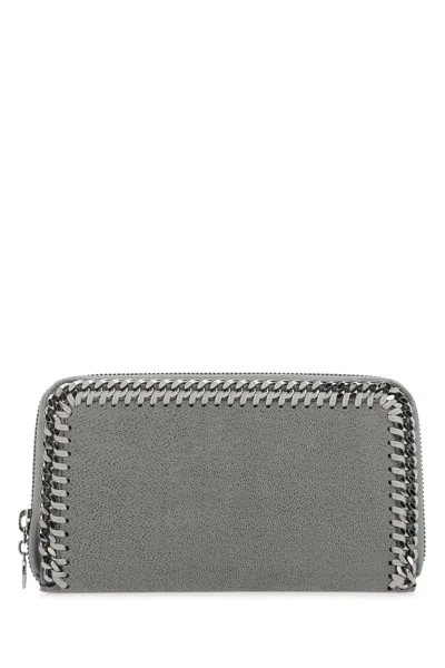 Stella Mccartney Shaggy Deer Mini Falabella Wallet In Grey