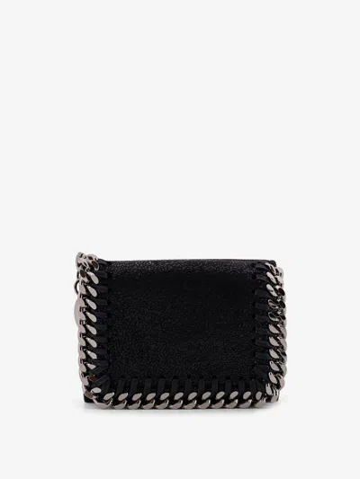 Stella Mccartney Shaggy Deer Wallet With Iconic Chain In Black
