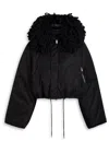 Stella Mccartney Shaggy Knit Quilted Shell Coat