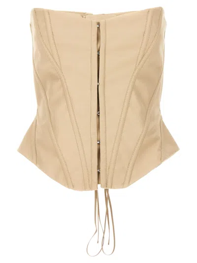 Stella Mccartney Panelled Corset-style Strapless Top In Beige