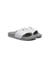 Stella Mccartney Shark-print Flat Slides In Grey
