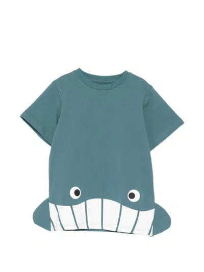 Stella Mccartney Shark-print T-shirt In Blue