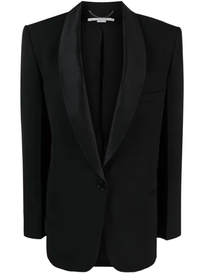 Stella Mccartney Shawl-lapel Single-breasted Blazer In Black