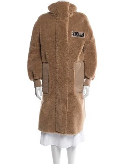 Pre-owned Stella Mccartney Shearling Faux Fur Coat In Brown
