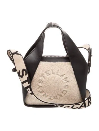 Pre-owned Stella Mccartney Shearling Top Handle Bag In Black