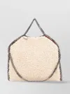 Stella Mccartney Shearling Top Handle Shoulder Bag With Metal Chain Trimmings