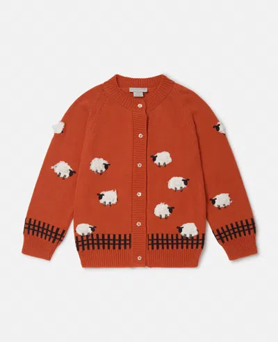 Stella Mccartney Cotton & Wool Knit Cardigan W/ Patches In Red
