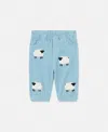 Stella Mccartney Sheep Pattern Denim Pants In Blue And White