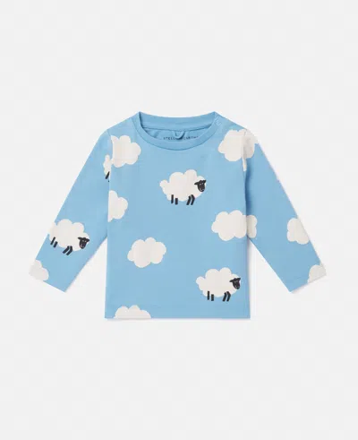 Stella Mccartney Sheep Pattern Long-sleeve T-shirt In Blue And White