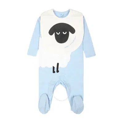 Stella Mccartney Sheep-print Pajama Set In Blue