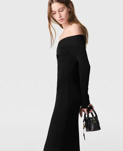 Stella Mccartney Sheer Long Sleeve Mesh Maxi Dress In Black