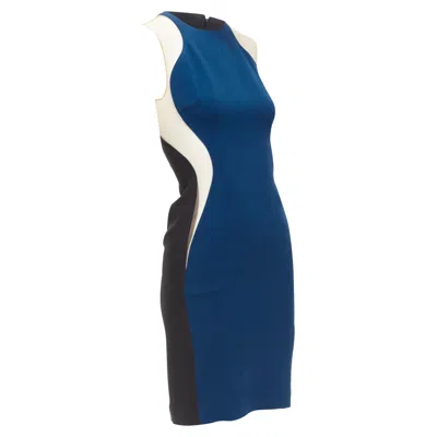 Stella Mccartney Sheer Panel Waist Illusion Mini Dress In Blue