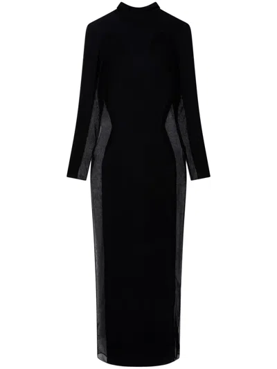 Stella Mccartney Sheer-panels Maxi Dress In Black