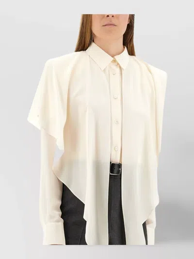 Stella Mccartney Sheer Shirt Layered Panel Draped Design In White