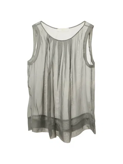Pre-owned Stella Mccartney Sheer Sleeveless Blouse In Gray
