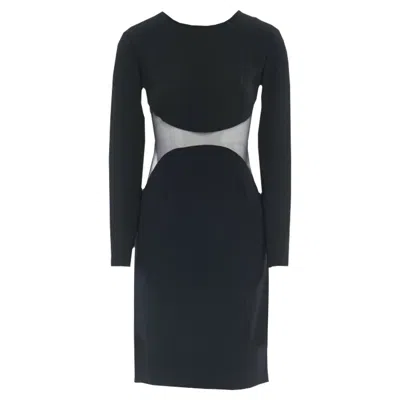 Stella Mccartney Sheer Waist Illion Cocktail Dress In Black