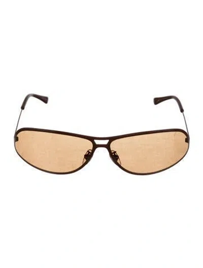 Pre-owned Stella Mccartney Shield Mirrored Sunglasses In Brown