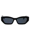 Stella Mccartney Shiny Black Plastic Sunglasses In Blue