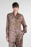 Stella Mccartney Leopard Print Shirt In Marrone