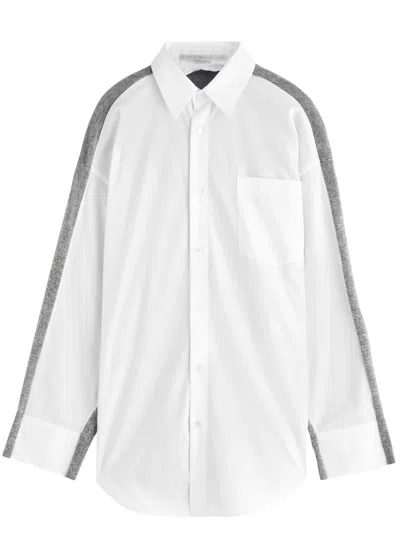 Stella Mccartney Shirt-panelled Wool Cardigan In Grey