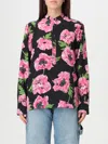Stella Mccartney Iconic Poppy Print Silk Button-up Shirt In Pink