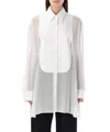 Stella Mccartney Silk Chiffon Tuxedo Shirt In White